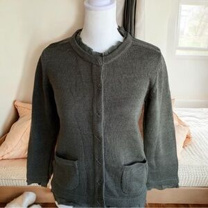 Boden women green cotton US 10 UK cardigan